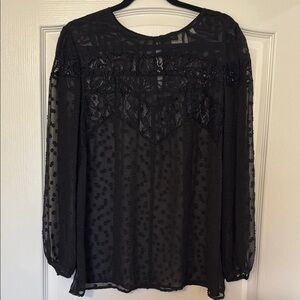 Anthropologie Black Lace Women's Top